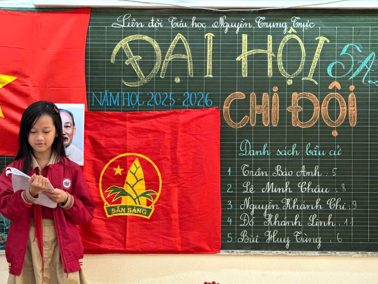 A child standing in front of a chalkboard

AI-generated content may be incorrect.