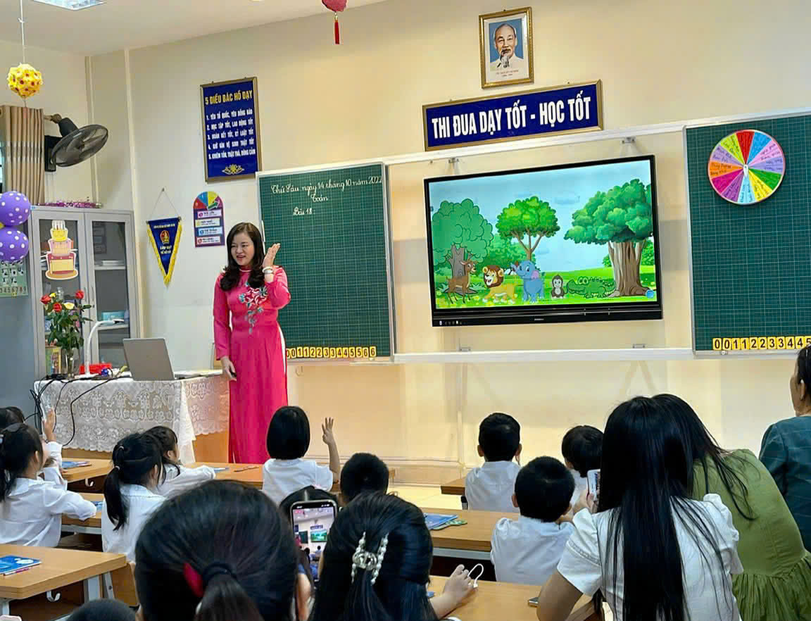 A person in a red dress standing in front of a classroom with a group of children

AI-generated content may be incorrect.