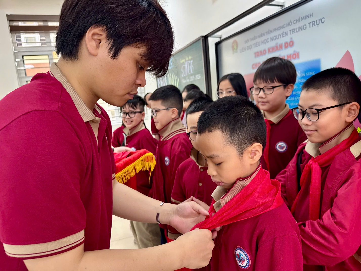 A person putting a red shirt on a child

AI-generated content may be incorrect.