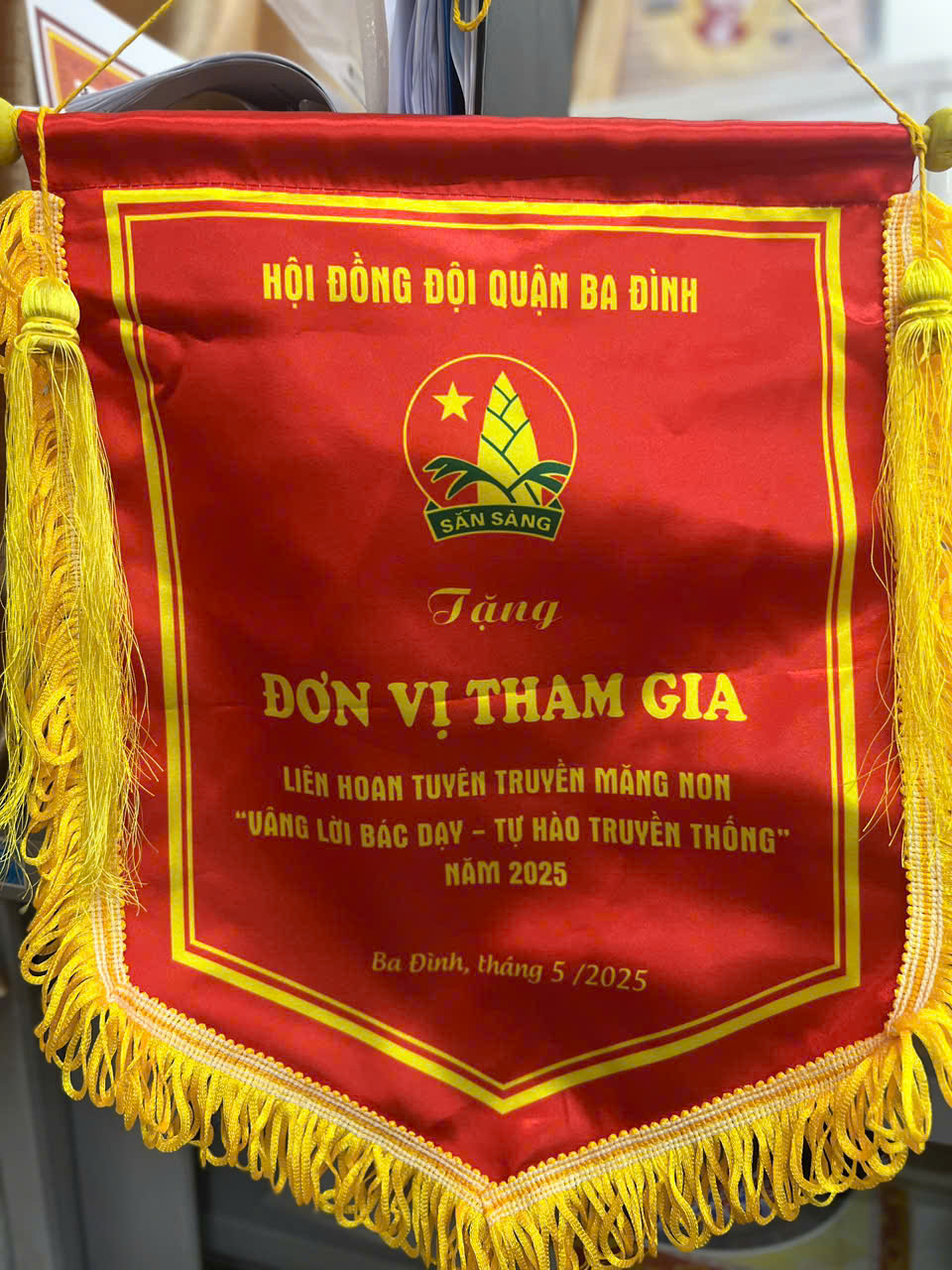 A red flag with yellow fringes
AI-generated content may be incorrect.