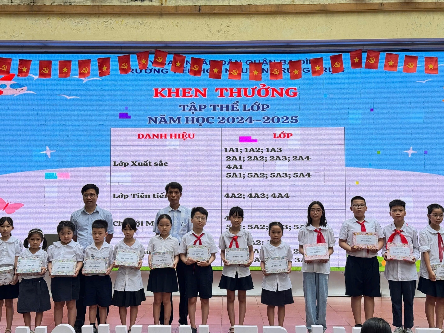 A group of children standing in front of a large screen

AI-generated content may be incorrect.