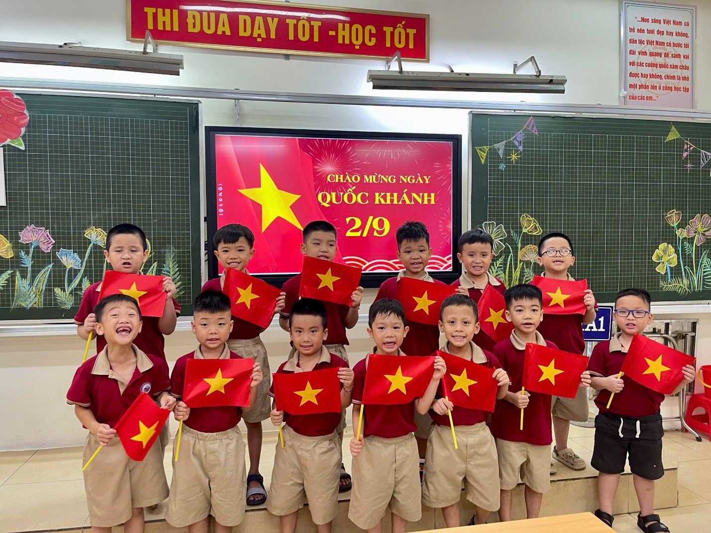 A group of children holding flags

AI-generated content may be incorrect.