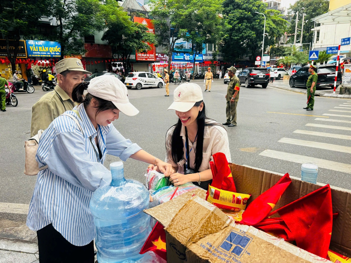 A group of people standing on a street
AI-generated content may be incorrect.